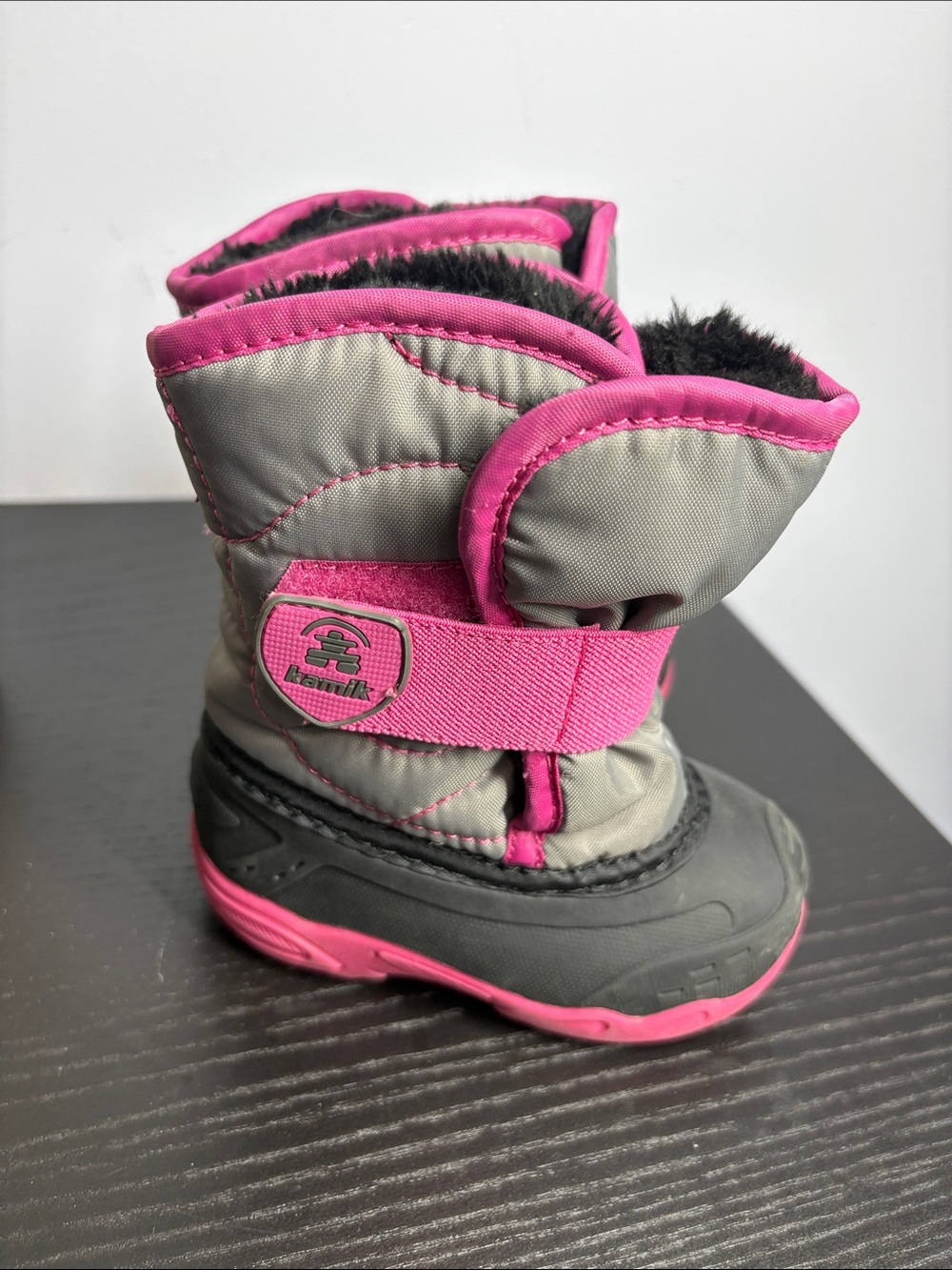 Kamik Snowbug Hot Pink Kids Winter Boot with Velcro Strap